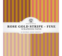 Rose Gold Stripe Scrapbook Paper - Fine: 20 Double-Sided Sheets for Scrapbooking, Junk Journals, Card Making, Decoupage, Origami, Paper Crafts, DIY Projects and Mixed Media