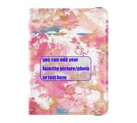 Rose Golden Fairy Tale Castle Personnaliser Passeport et Vaccin Card Holder Combo Travel Passport Wallet Cute Passport Book Ultra Slim, Château de conte de fées rose doré, 1 size