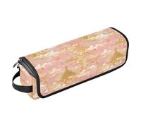 Rose Golden Fairy Tale Castle Sac de voyage avec tapis en fer à double couche pour étireurs, fer à friser, sèche-cheveux, sac de voyage pour outils à cheveux
