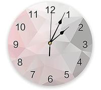 Rose Gris dégradé Triangle Horloge Murale Design Moderne horloges tenture Murale décor à la Maison Salon Rond PVC horloges murales