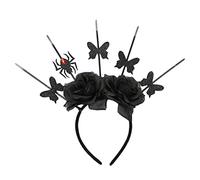 Rose HaloCrown Serre-tête gothique ras-du-cou avec motif de chauve-souris pour Halloween