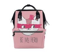 Rose Joli Chat Minou Sac à Langer Sac à Dos Grande Capacité Multifonction Sac à Couches pour Voyage Maman Femme Papa