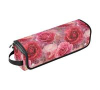 Rose Lace Hot Hair Tools Sac de voyage pour fer à lisser, fer à friser, sèche-cheveux et accessoires de coiffure, organiseur portable pour femme, tapis résistant à la chaleur, design 2 en 1