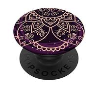 Rose Lotus Mandala Geometric Pattern Meditation Gift PopSockets Support et Grip pour Smartphones et Tablettes