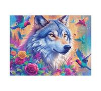 Rose Loup 500 Pièces Puzzle Adolescent en Carton Anti Déchirure Animal Animal de Compagnie Faune Sauvage Difficulté Moyenne Activité Éducative Jeu De Société Cadeau Anniversaire Pas Cher 500 PCS