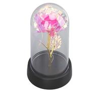 Rose lumineuse colorée dans un dôme en verre, fleur décorative romantique avec éclairage ambiant, parfaite pour les cadeaux d'anniversaire de Noël, décoration d'intérieur,