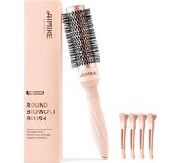 ROSE LUXE Round Brush for Blow Dry and Professional Styling and Adding Volume,with 4 Hairdressing Clips,32 mm