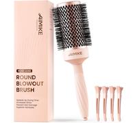 Rose Luxe Round Brushing Brush,Large for Quick Drying,Professional Brushing Brush for Styling and Adding Volume,with 4 Hair Clips,53 mm