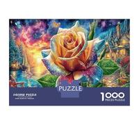 Rose Magique Jigsaw Puzzle Jeu Difficile pour Les 1000 Pièces Fleurs Brillantes Puzzles Décoration Intérieure Idées Cadeaux Aux Adultes Et Enfants 38x26cm/1000pcs