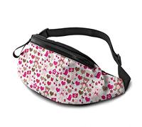 Rose Mignon Ours Amour Sac Banane réglable Sacs de Taille avec Trou pour Casque pour l'entraînement Sportif voyageant en Cours d'exécution