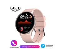 (Rose) Nouvelle montre intelligente de température corporelle pour adultes, écran HD 360, réponse aux appels,