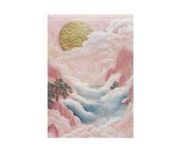 Rose Nuages Montagnes Paysage Chinois Peinture Petits Drapeaux d'extérieur Décoratifs Extérieur Drapeaux & Bannières pour Décoration de Jardin 28 x 40 Double Face