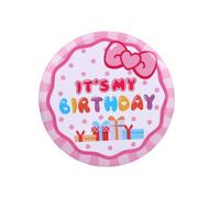 Rose Nœud Anniversaire Pins, Mignon Polka Dot It’s My Birthday Bouton Badge pour Filles Enfants Dessin Animé Thème Fête Décoration & Faveurs
