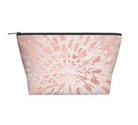 Rose Or Rose Blush Traits Dorés Rayures Brillance, Trousse de Toilette Trousse de Maquillage Sac à cosmétiques Trousse de Toilette de Voyage Portable