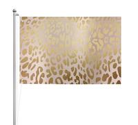 Rose Or Rose Métallisé Acier Léopard Peau d'animal,Drapeau de jardin, bannière décorative, drapeau double face, 2 x 3 pieds, pour extérieur et intérieur