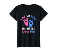 Rose ou Bleu Big Sister Loves You T-Shirt