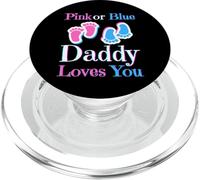 Rose ou Bleu Daddy Loves You Baby Girl Or Boy Coming Soon PopSockets PopGrip pour MagSafe