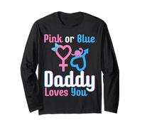 Rose ou Bleu Daddy Loves You Baby Shower Révélation du Sexe Manche Longue