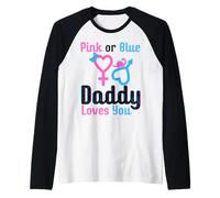 Rose ou Bleu Daddy Loves You Baby Shower Révélation du Sexe Manche Raglan