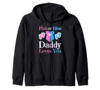 Rose ou Bleu Daddy Loves You Baby Shower Révélation du Sexe Sweat à Capuche