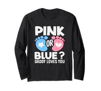 Rose ou Bleu Daddy Loves You Gender Reveal Party Dad Manche Longue