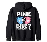 Rose ou Bleu Daddy Loves You Gender Reveal Party Dad Sweat à Capuche