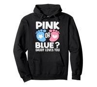 Rose ou Bleu Daddy Loves You Gender Reveal Party Dad Sweat à Capuche