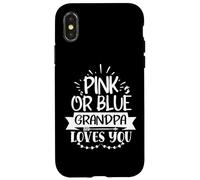 Rose ou bleu Grandpa Loves You Gender Reveal Grandfather Coque pour iPhone X/XS