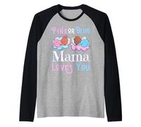 Rose ou Bleu Mama Loves You Baby Shower Sexe révéler Maman Maman Manche Raglan