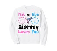 Rose ou Bleu Mommy Loves You Baby Shower Révélation du Sexe Sweatshirt