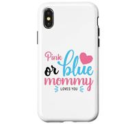 Rose ou bleu Mommy Loves You Gender Reveal Mother Coque pour iPhone X/XS
