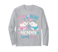 Rose ou Bleu Mommy Mom Loves You Éléphant révélant Le Sexe Manche Longue
