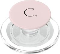 Rose pâle - Monogramme C mignon lettre C design avec cœur PopSockets PopGrip pour MagSafe