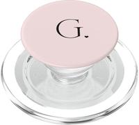 Rose pâle - Monogramme G mignon lettre G design avec cœur PopSockets PopGrip pour MagSafe