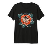 Rose Panther Thorn Tatouage Traditionnel Flash T-Shirt Haut de Gamme