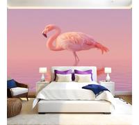Rose Papier Peint Panoramique Flamant animal Papier Peint Intissé Tapisserie Poster Mural Salon Chambre Adulte Chambre d'enfants Restaurant Décor 250x175 cm