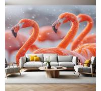 Rose Papier Peint Panoramique Flamant rose animal Papier Peint Intissé Tapisserie Poster Mural Salon Chambre Adulte Chambre d'enfants Restaurant Décor 250x175 cm