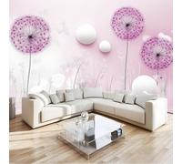 Rose Papier Peint Pissenlits et perles Tapisserie Murales Papier Peint intissé pour Chambre Salon Appartement Personnalisé Décoration Murale 400x280 cm