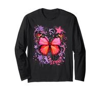 Rose Papillon Fly Free Y2K Grunge Stars Rétro Années 2000 Manche Longue