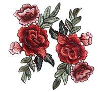 Rose Patch broderie 2pcs Correction de vêtements Patch Couture Accessoire Patchette Decorative Patch décoratif Roses brodées