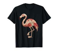 Rose Patchwork Flamant Rose Rétro Cottagecore Chic T-Shirt
