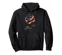 Rose Patriotique Drapeau américain Floral USA Botanical Art Sweat à Capuche