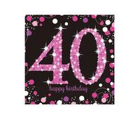 Rose pétillante 40e anniversaire serviettes
