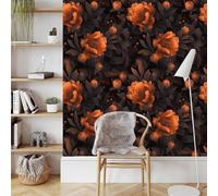 Rose Pivoine Papier Peint Adhesif 3D Fleurs Oiseau Mural Motif Film Décoratif Meuble Intissé Wallpaper Autocollant Imperméable Mat Stickers Collant pour Armoires Murs Salon Chambre 0.45X10 M