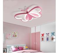 Rose Plafonnier 50cm 36W Nordic chambre d'enfant lampe de chambre à LED plafonnier infini lumière rose dessin animé papillon chambre