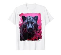 Rose Pop Art Panther Noir T-Shirt Graphique avec Valeur