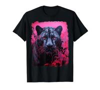 Rose Pop Art Panther Noir T-Shirt Graphique avec Valeur, Homme, Noir, M