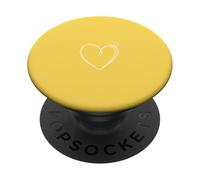 Rose poudré cœur dessiné à la Main Minimaliste Amour Amour Amoureux PopSockets PopGrip Adhésif