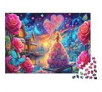 Rose Princesse Amour Puzzle 1000 Pièces pour Amateurs, Carton Épais,Fantastique Romantique Décoration Murale Maison, Exposition Murale, Cadeau Anniversaire Parfait, Jeu Cérébral 52x38cm/1000pcs