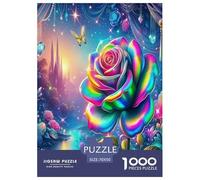 Rose Puzzle 1000 Pièces Cadeau Unique Plante Fiori Bellissimo Jeu Éducatif Challenge Toy À De Qualité Supérieure Peinture Art pour Adultes Et Enfants 70x50cm/1000pcs
